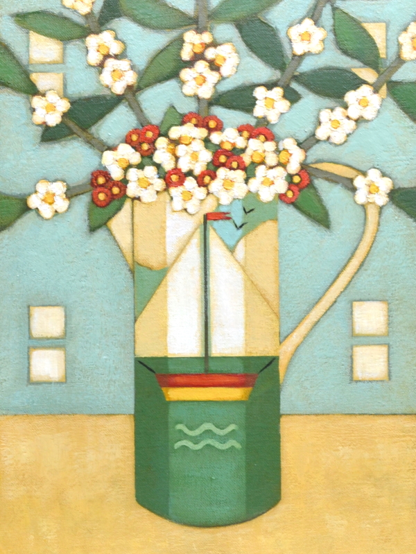 'Blossom In A Little Boat Jug' by artist Fiona Millar
